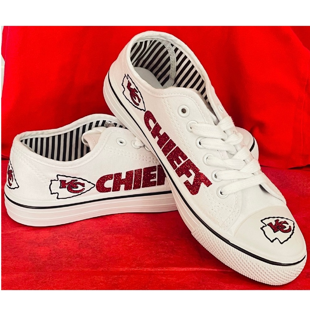 NWT Women’s Kansas City Chiefs Canvas Lace Up Sneakers, Assorted Sizes
